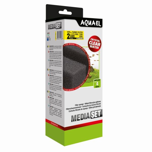 AQUAEL TURBO FILTER 1000/1500/2000 FILTERSCHWAMM 2er Pack