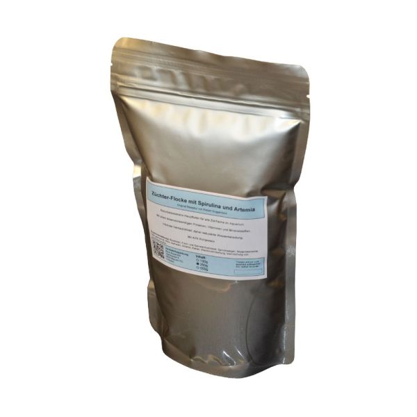 ZÜCHTERFLOCKEN MIT SPIRULINA UND ARTEMIA (200g)
