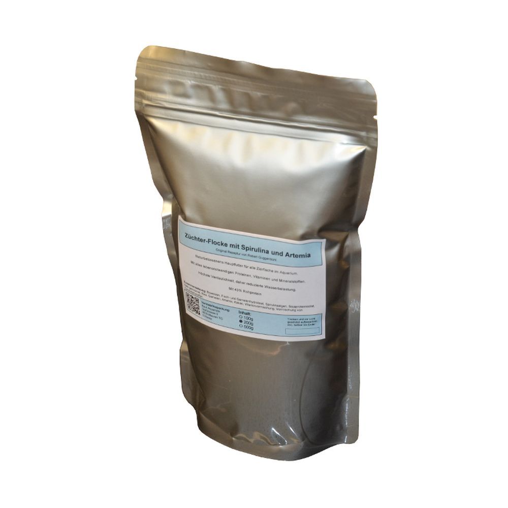 ZÜCHTERFLOCKEN MIT SPIRULINA UND ARTEMIA (200g)